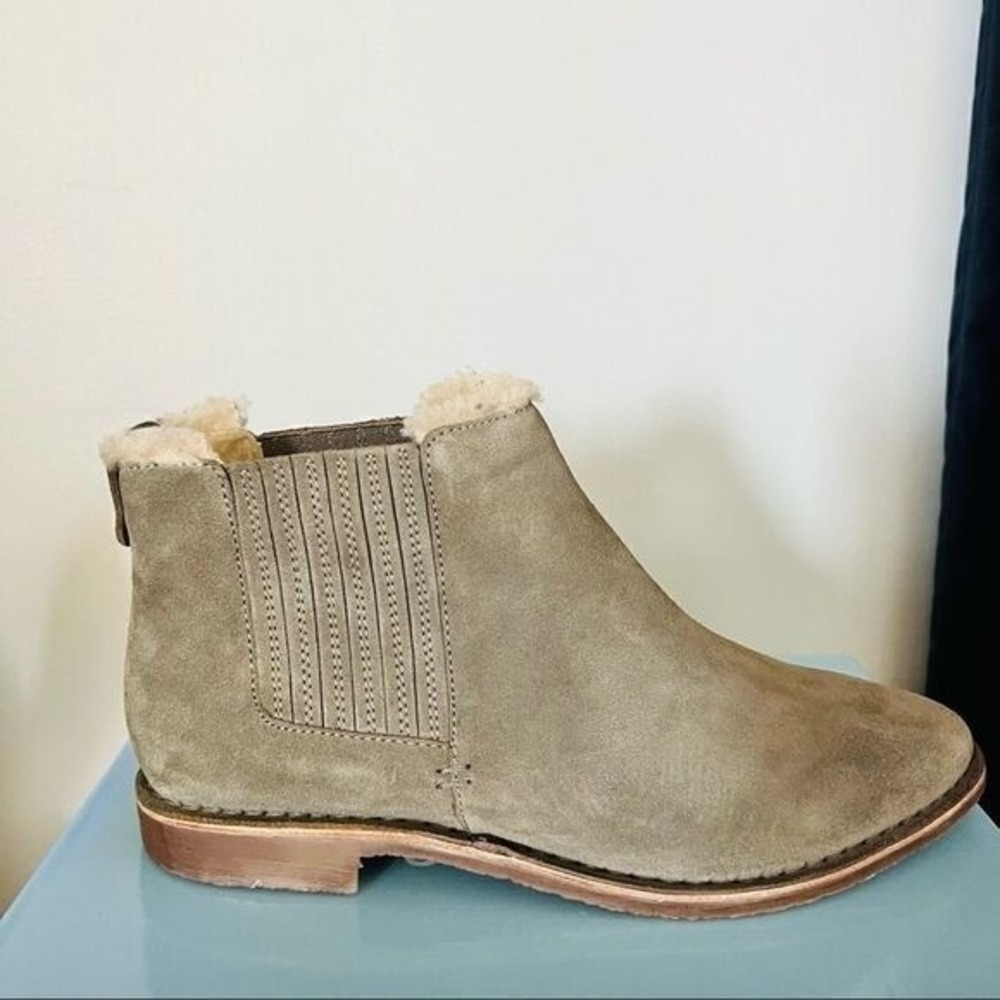 SEYCHELLES Pool Cozy Suede Fur Bootie,‎ Ankle Bootie, Tan/Brown, Size 10, NWT